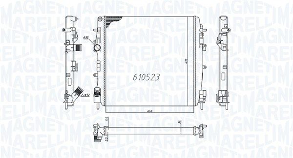 MAGNETI MARELLI Радиатор, охлаждение двигателя 350213995000